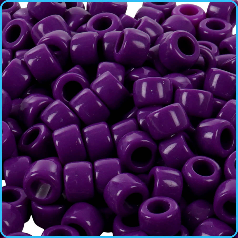Purple Opaque Pony Beads (9mm, 300 Pack)