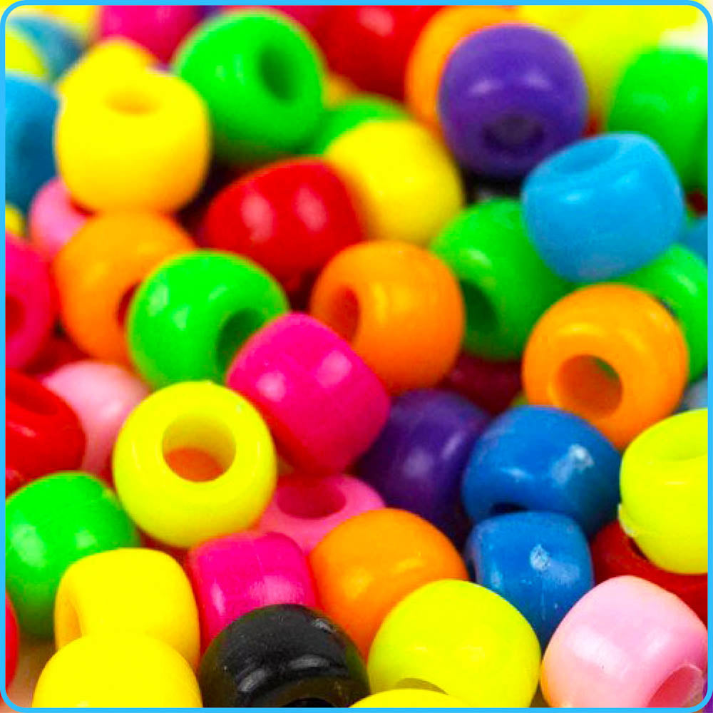 Multicolor Opaque Pony Beads (9mm, 300 Pack)