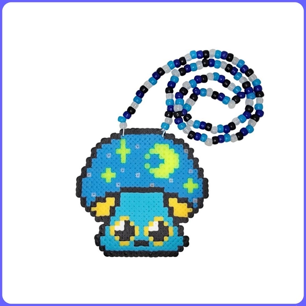 Magic Mushroom Perler Necklace (Large)