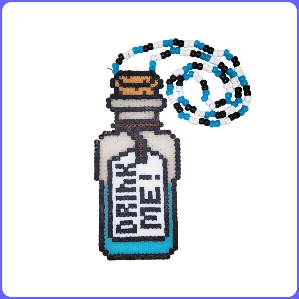 Drink Me Bottle Perler Necklace (Large)