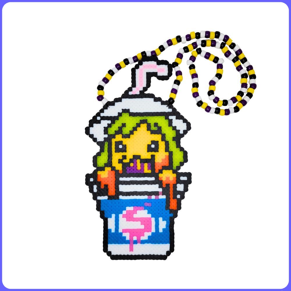 Slushii in Cup Perler Necklace (Large)