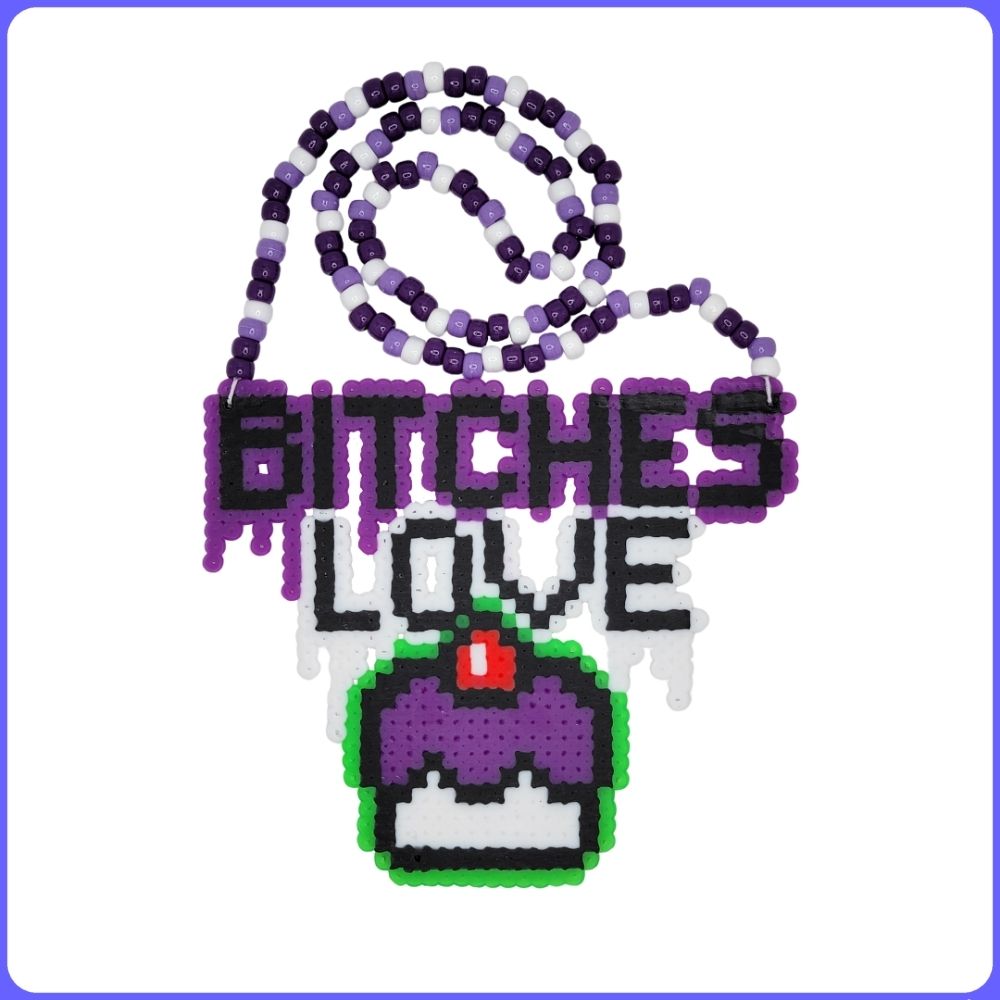 Bitches Love Cake Perler Necklace (Large)