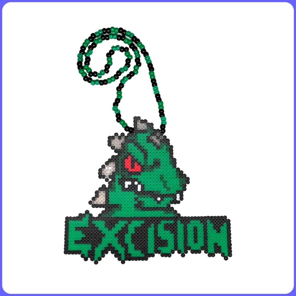Excision X Dinosaur Perler Necklace (XL)