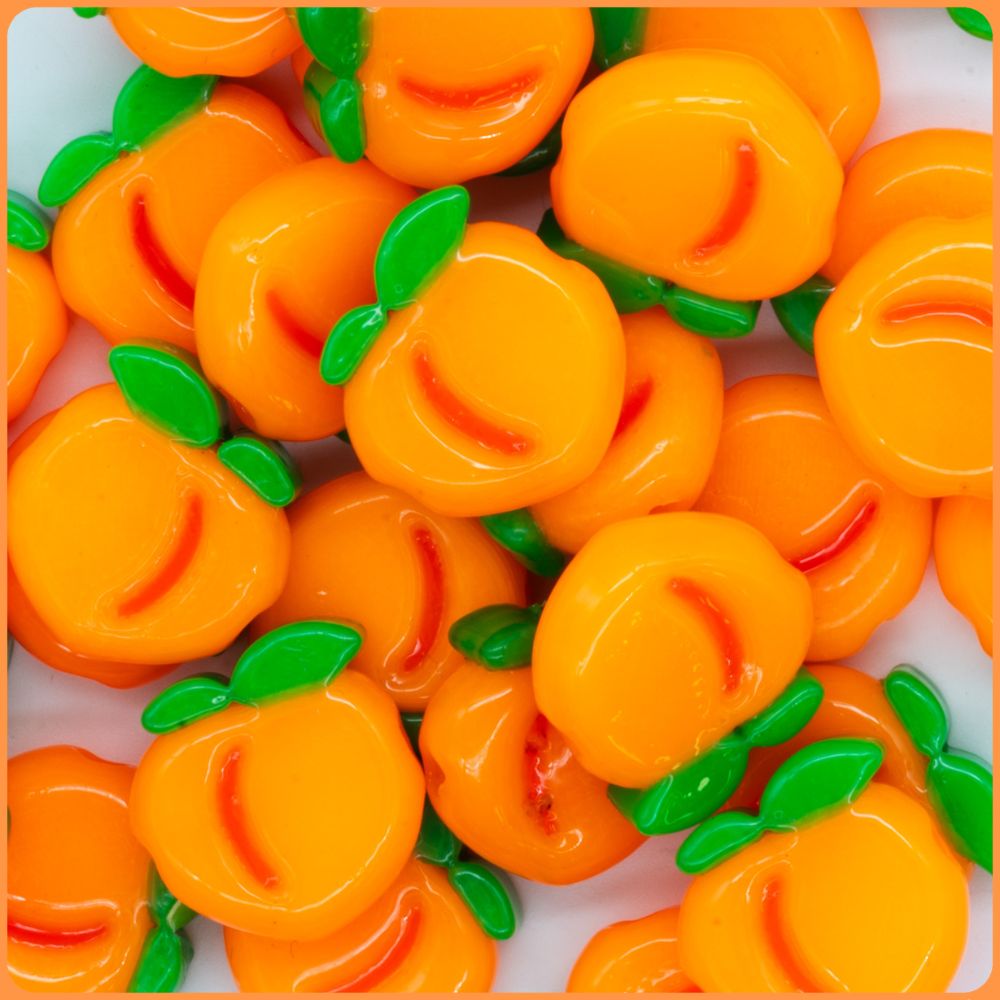 Peach Emoji Kandi Bead