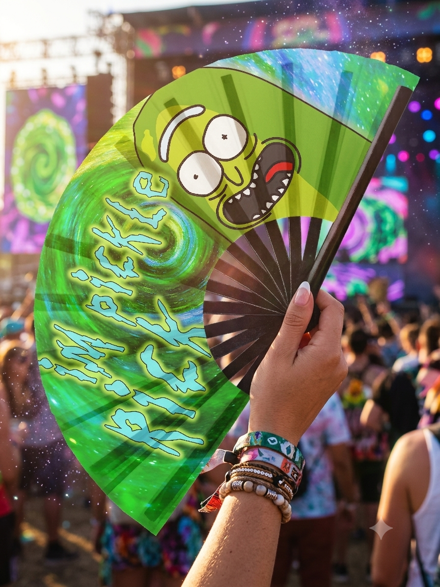 Pickle Rick Hand Fan