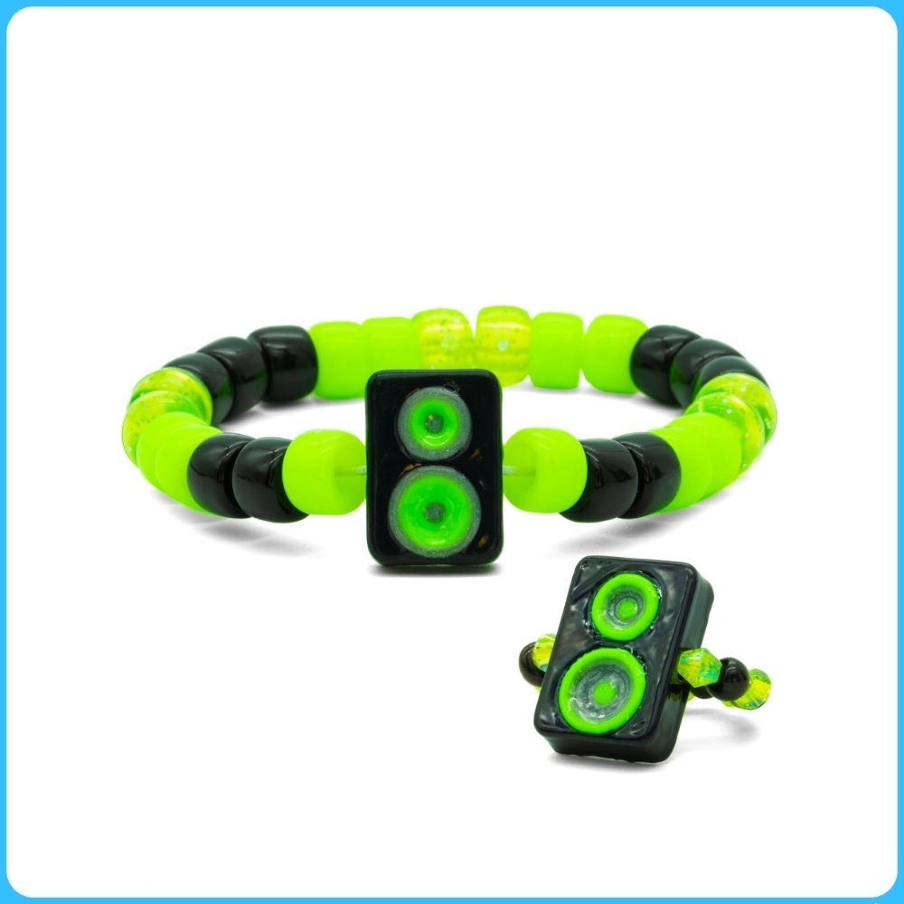 Speaker Kandi Ring & Bracelet Set (2 Pack)