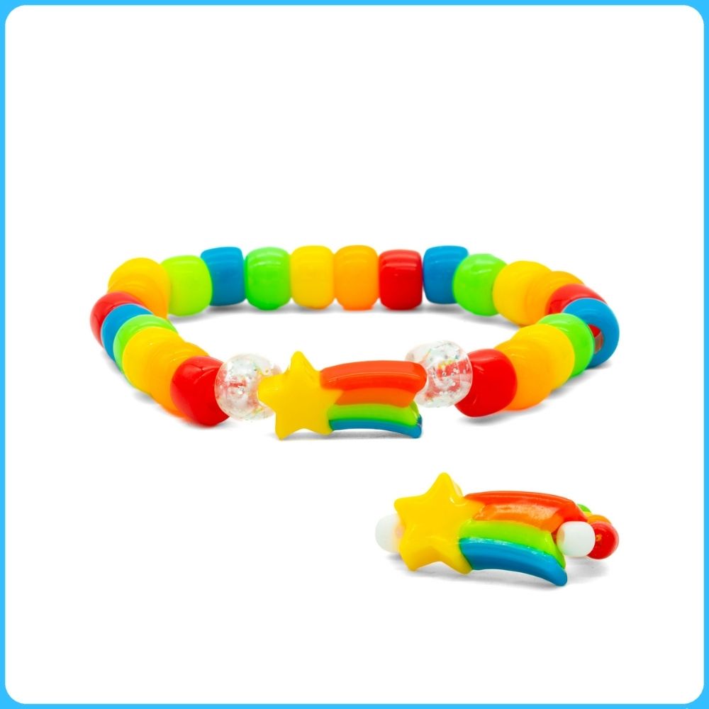 Shooting Star Kandi Ring & Bracelet Set (2 Pack)