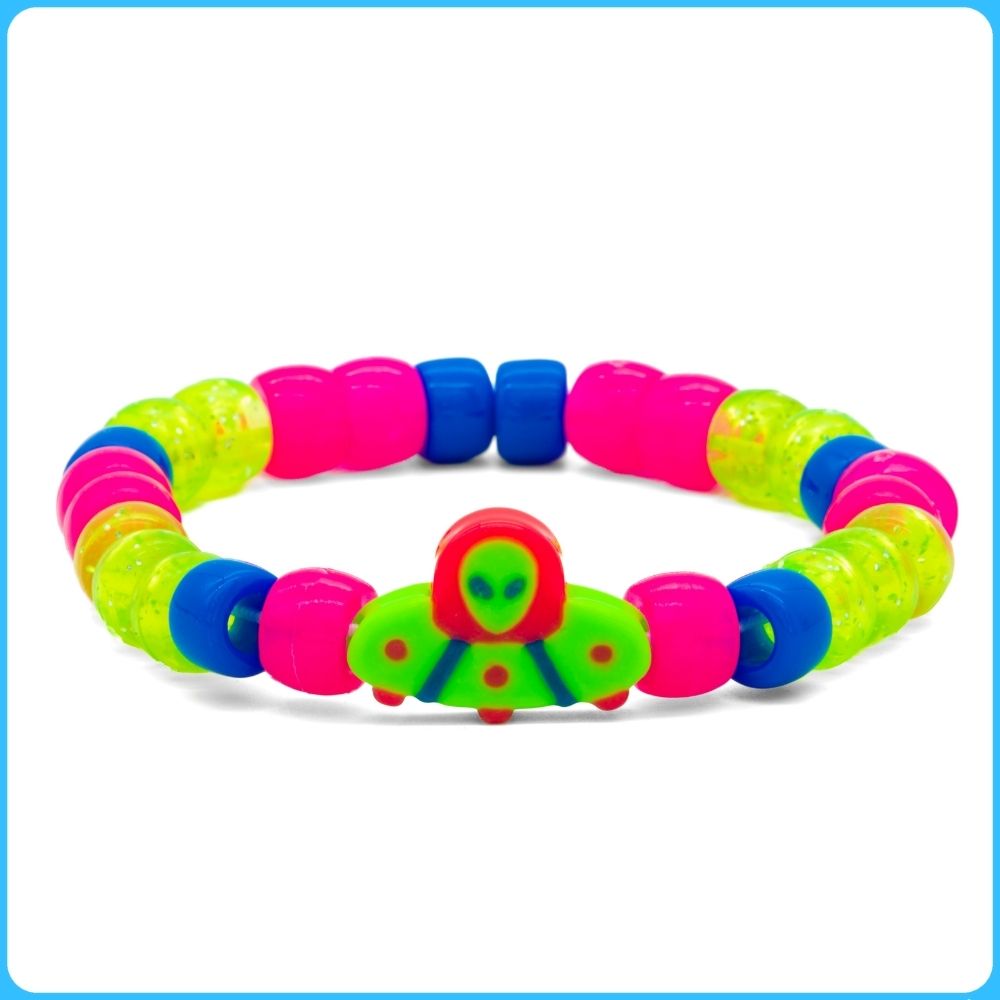 Green Spaceship Kandi Bracelet