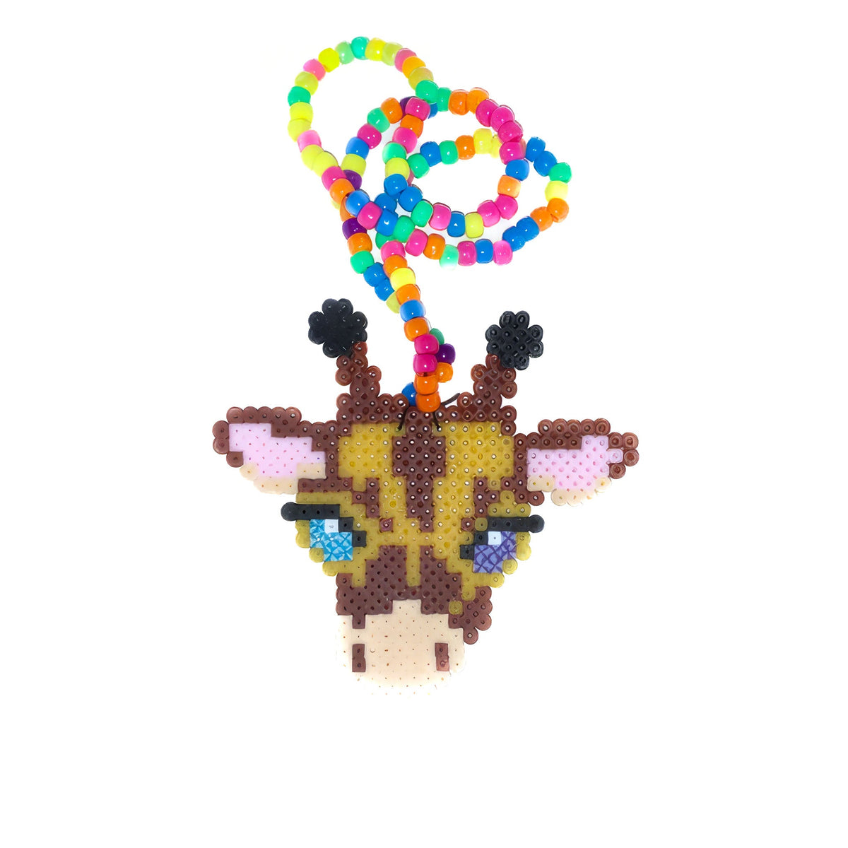 Giraffe Head Perler Necklace (Medium)
