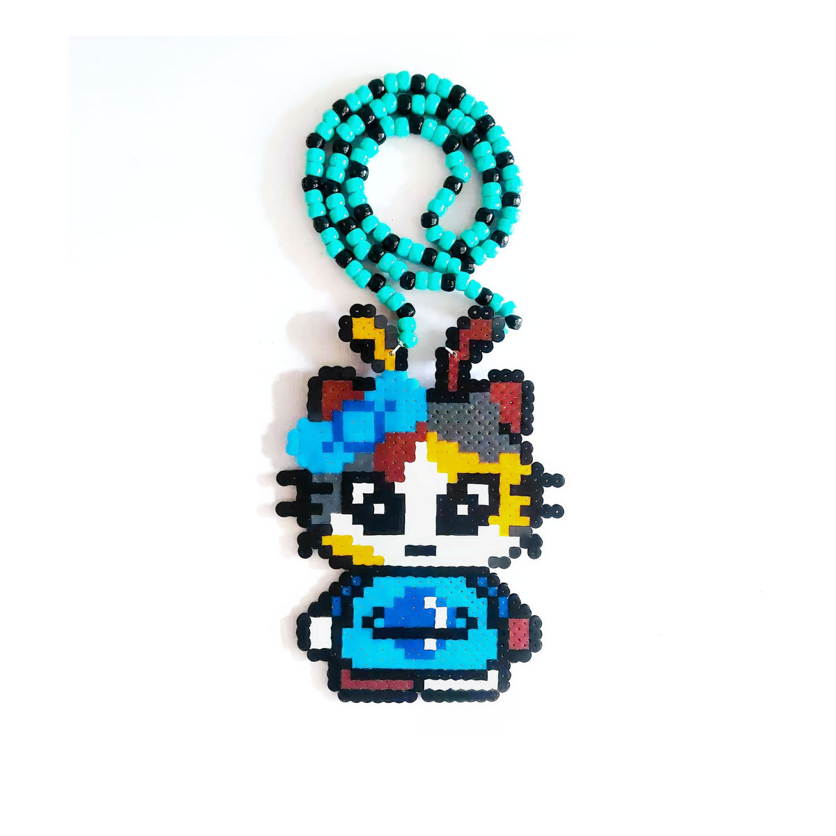 Alien Kitty Perler Necklace (Medium)
