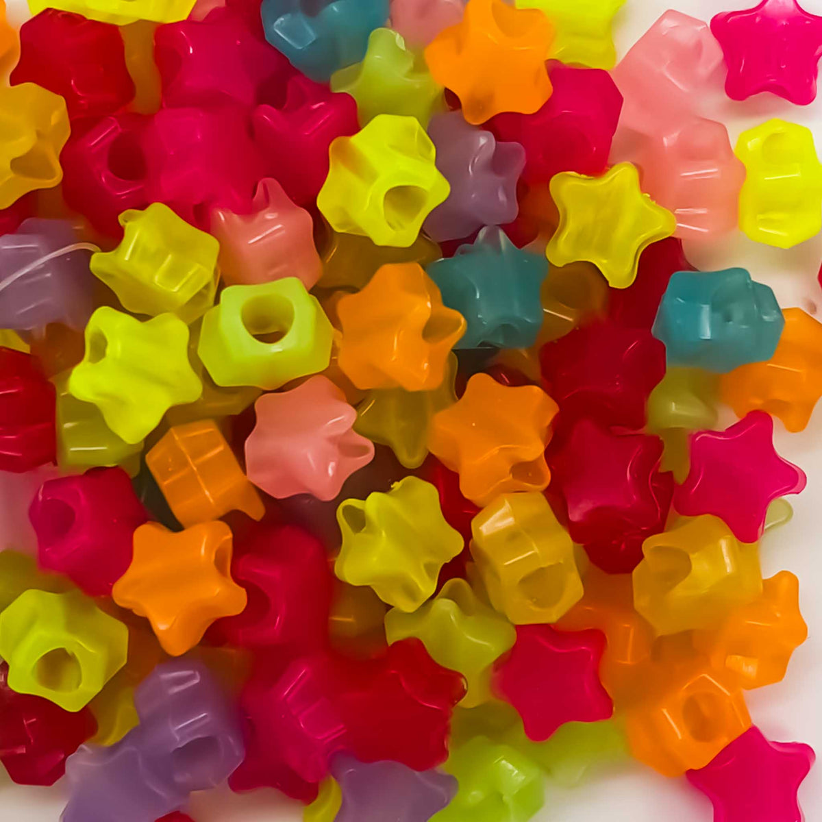 UV Fluorescent Star Beads (150 Pack)