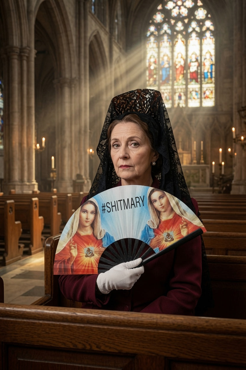 Shit Mary Hand Fan