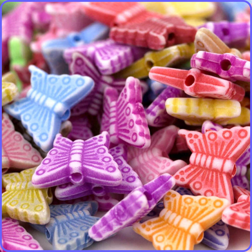 Pastel Butterfly Beads (150 Pack)