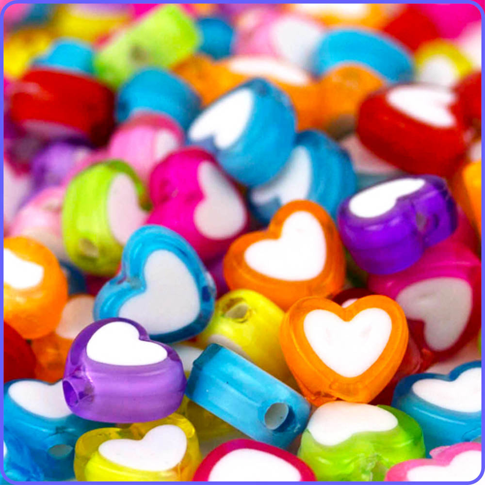 Electric Heart Beads (125 Pack)