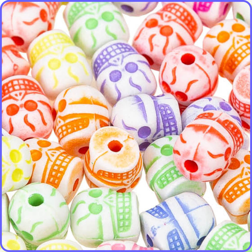 Pastel Skull Beads (50 Pack)