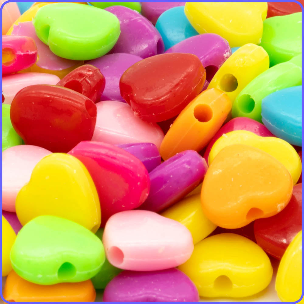 Multicolor Small Love Heart Beads (125 Pack)