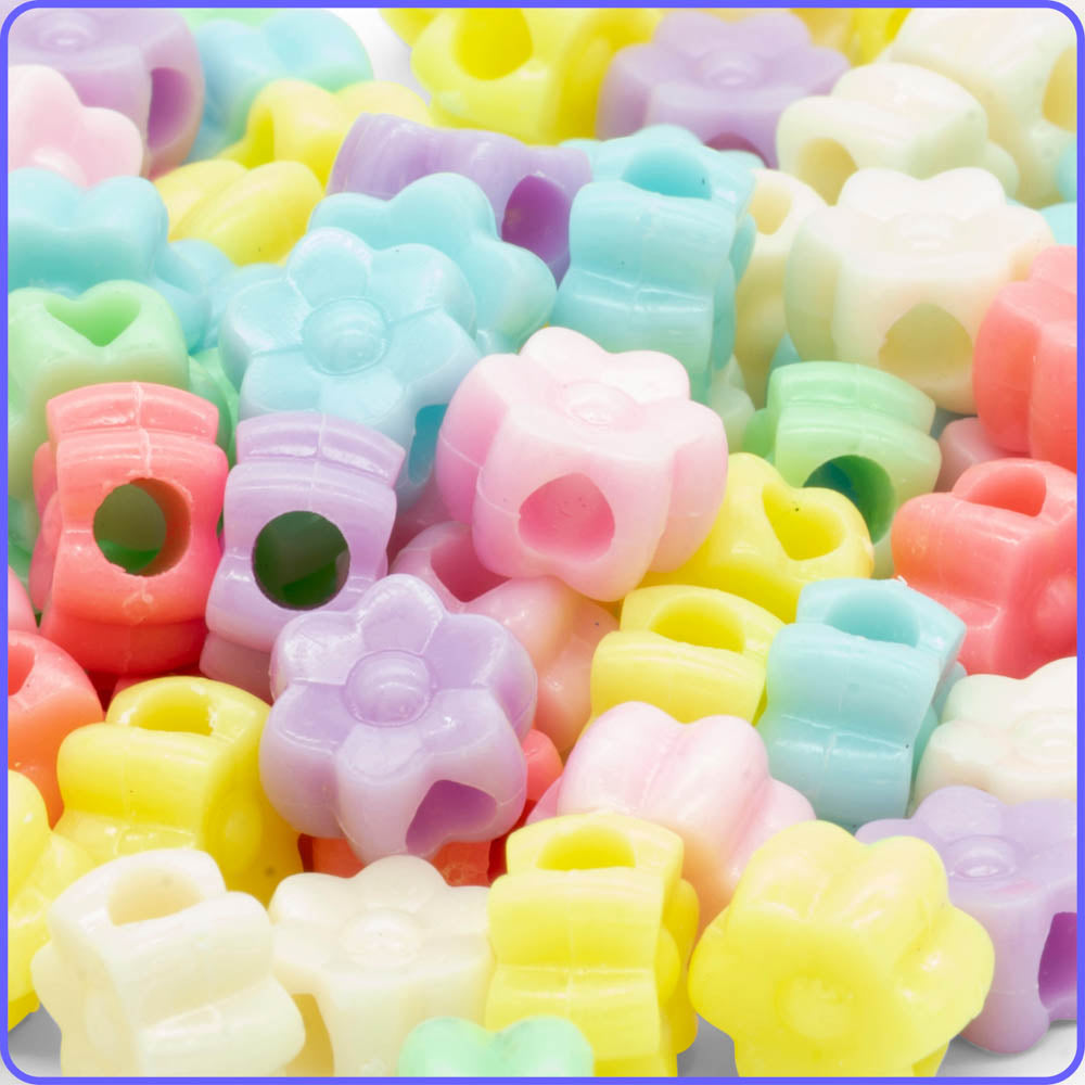 Pastel Daisy Flower Beads (125 Pack)