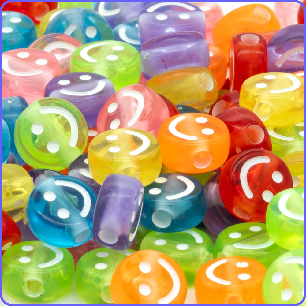 Smiley Face Beads (125 Pack)