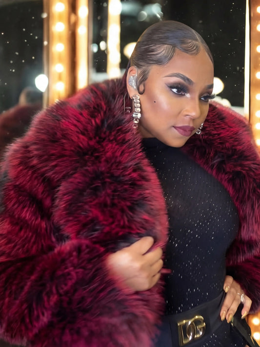 Y2K Faux Fur Jacket - Red