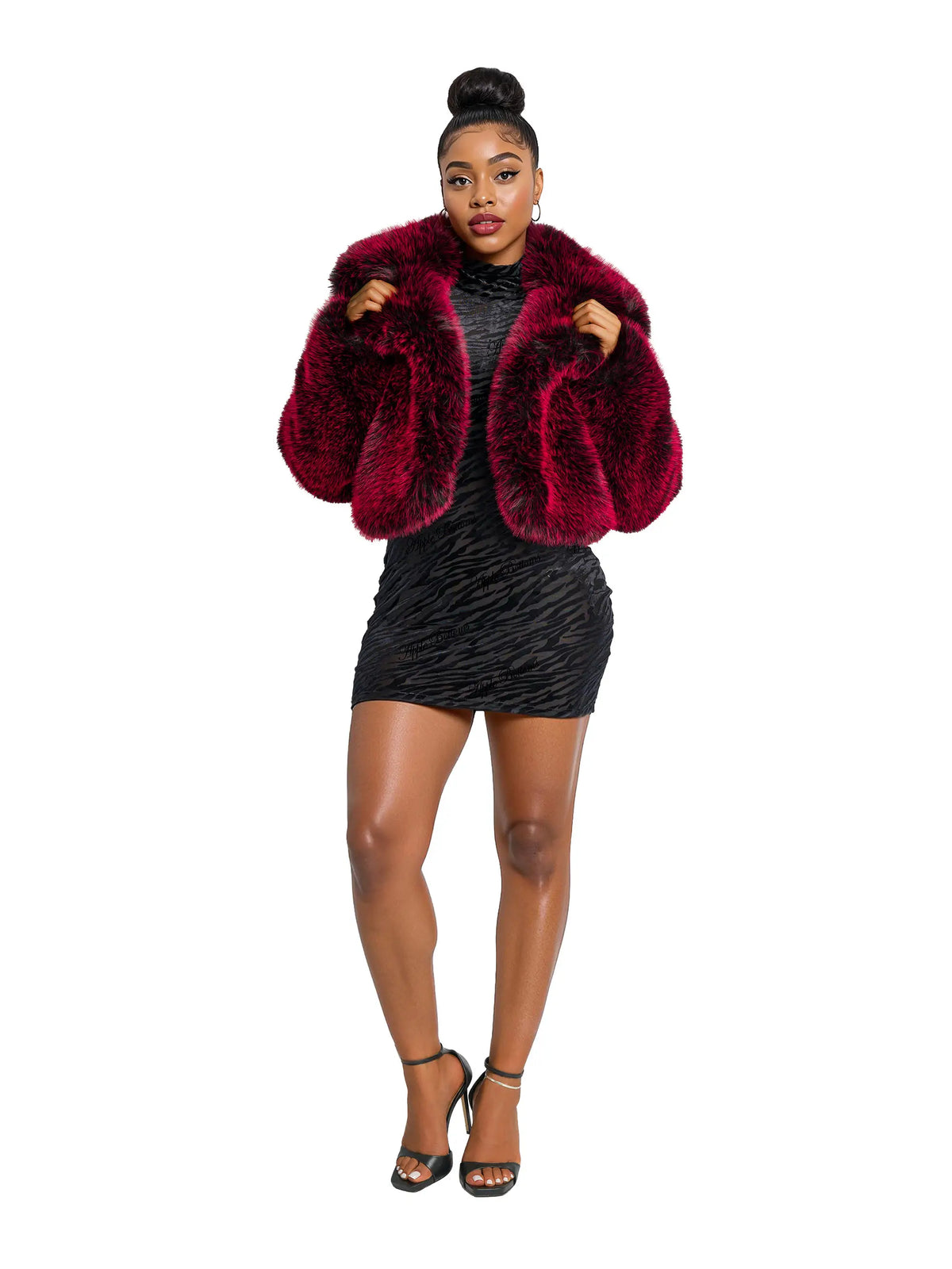 Y2K Faux Fur Jacket - Red
