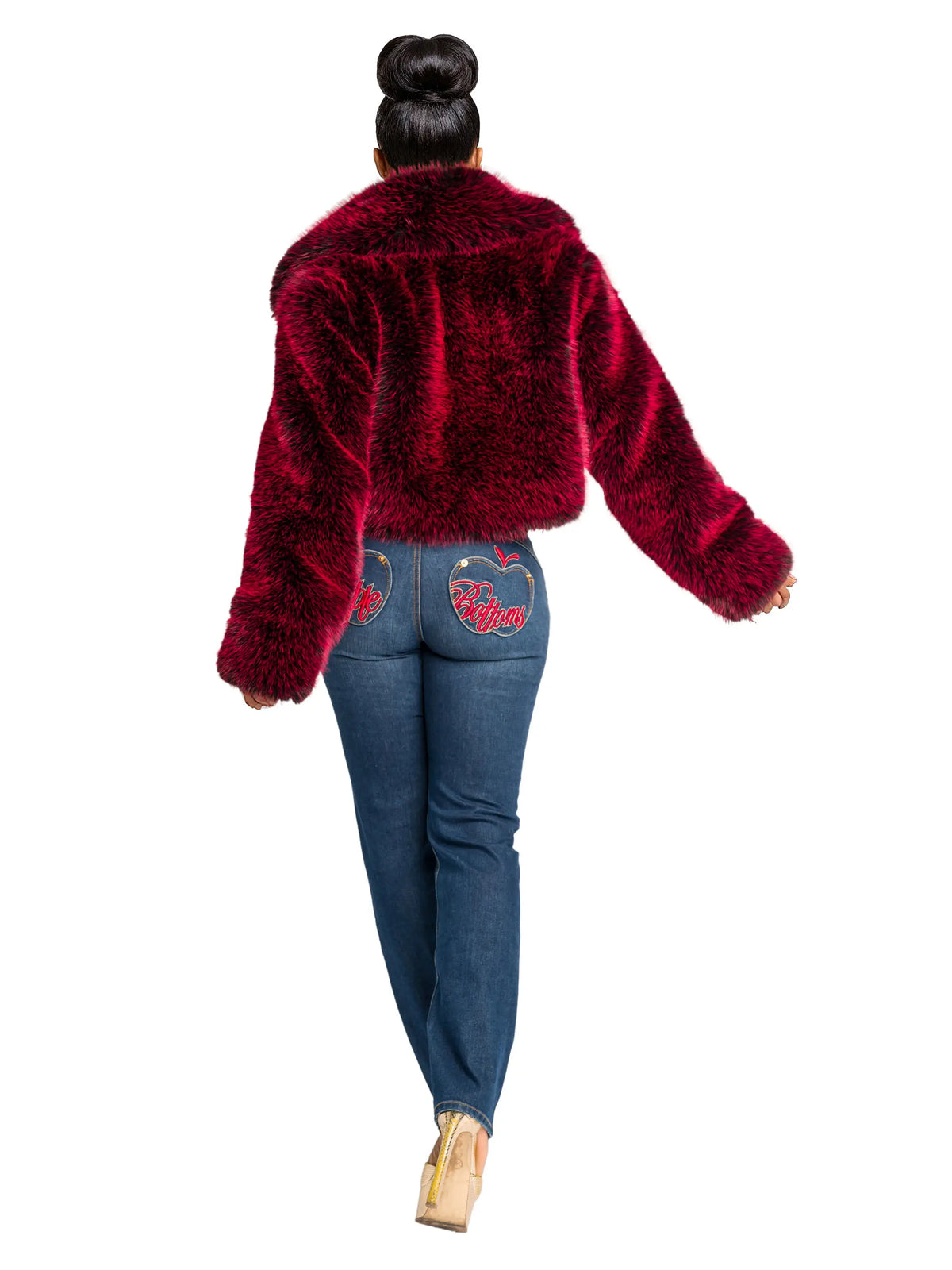 Y2K Faux Fur Jacket - Red