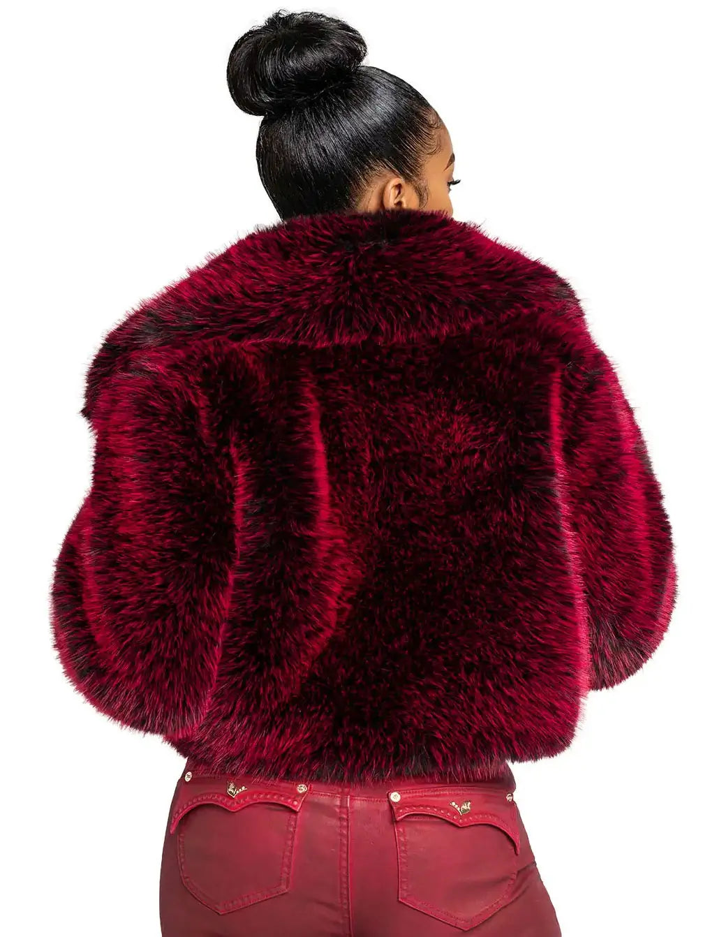 Y2K Faux Fur Jacket - Red