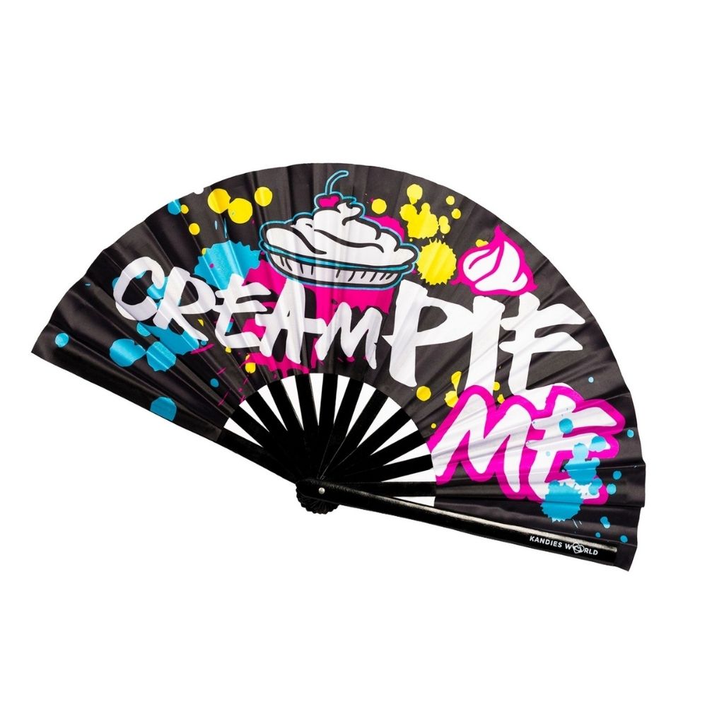 Cream Pie Hand Fan