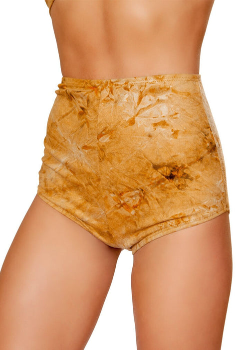 Brown Tie Dye Suede High-Waisted Shorts
