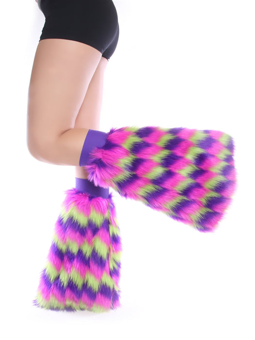 Lime Purple and Pink Zig Zag Fluffies