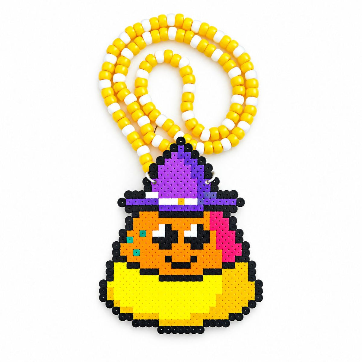 Candy Corn Costume Perler Necklace (Medium)