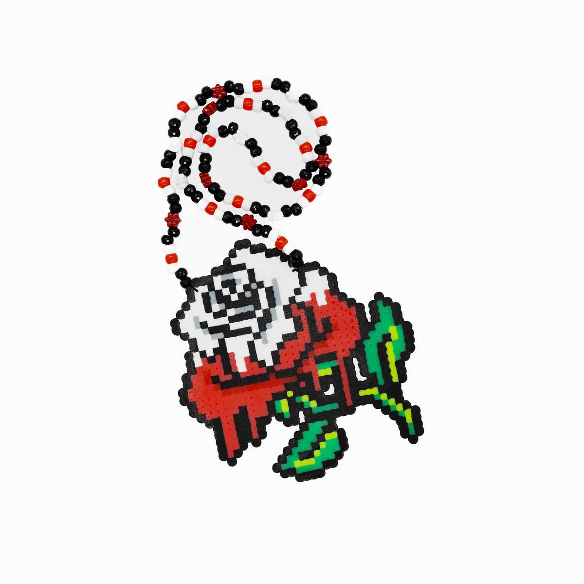 Beyond Painting Roses Red Perler Necklace (Medium)