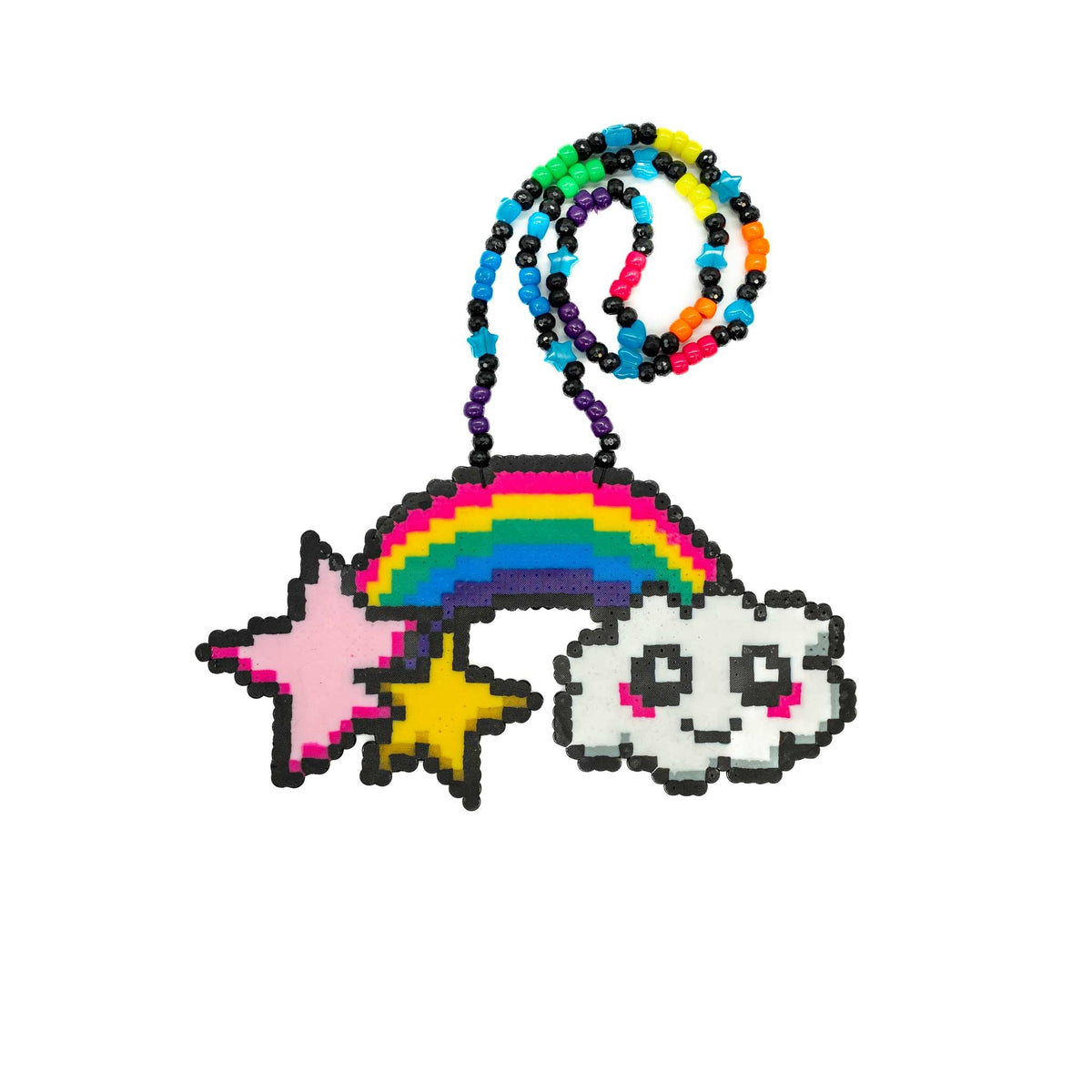 EDC Rainbow Cloud Perler Necklace (Large)