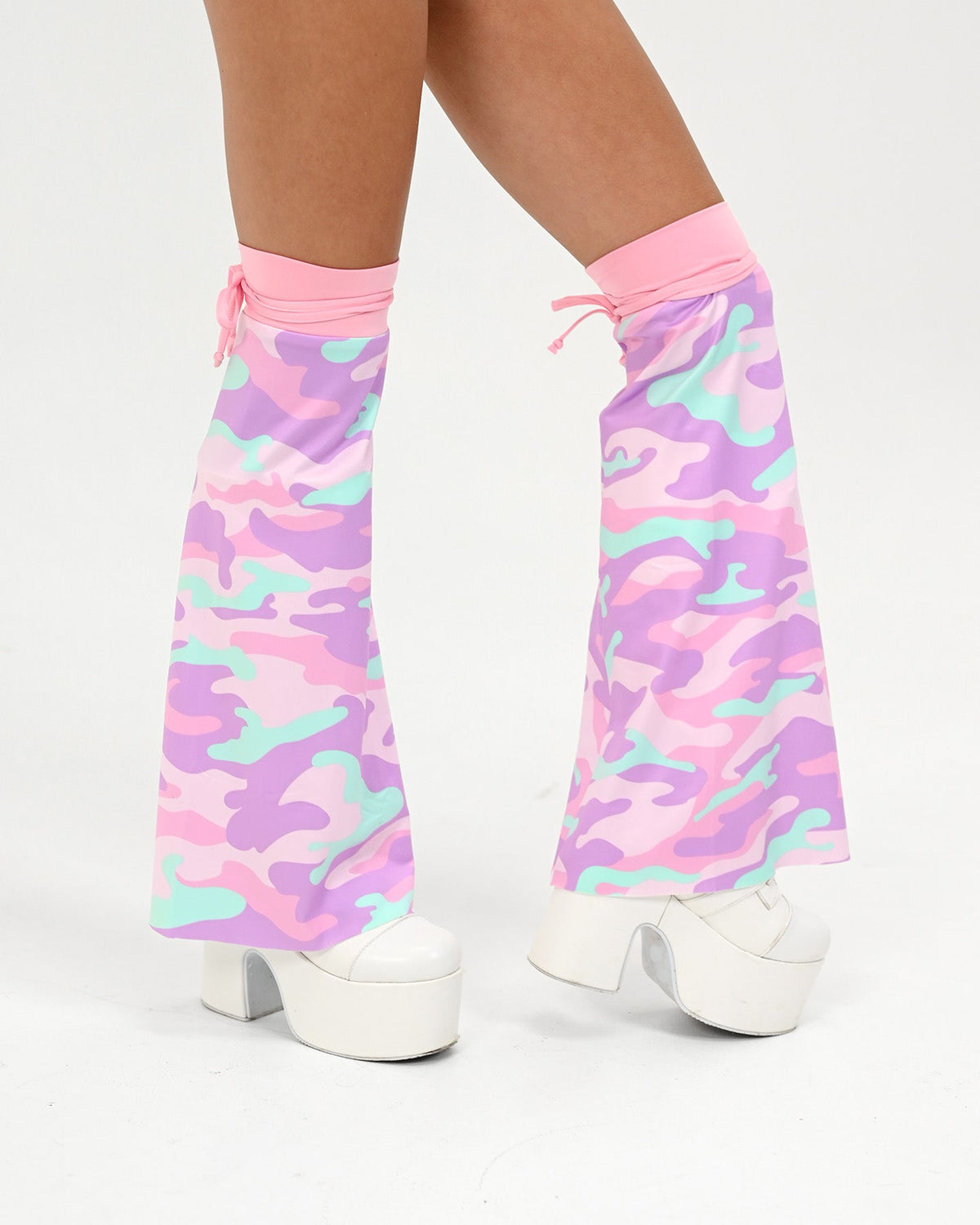 Pastel Camo Flared Leg Warmers