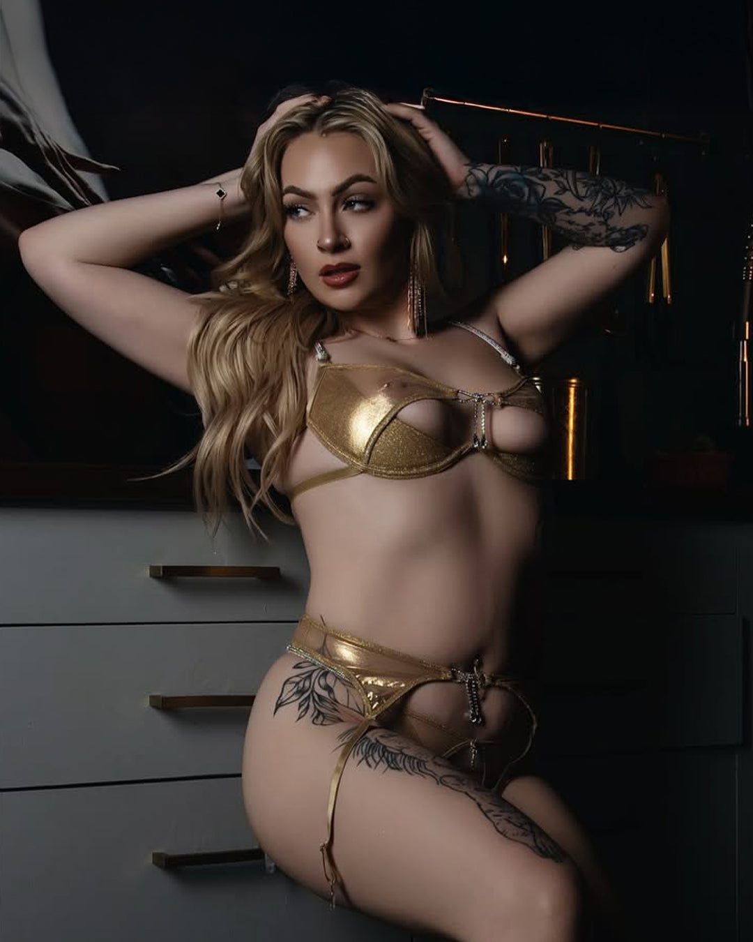 Gilded Beauty 3-Piece Garter Set