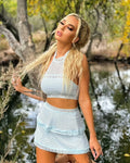 Lace Panel Tiered Bodycon Dress