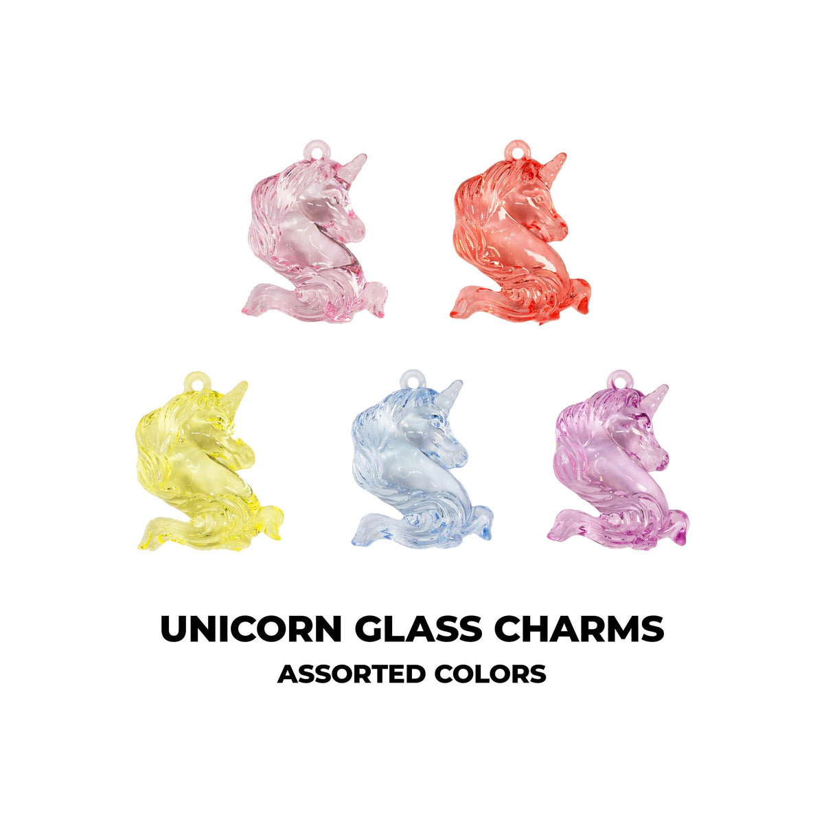 Big Unicorn Glass Charms