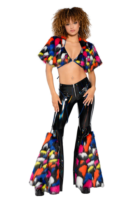 Lava Lamp Faux Fur Shrug in faux fur for rave looks