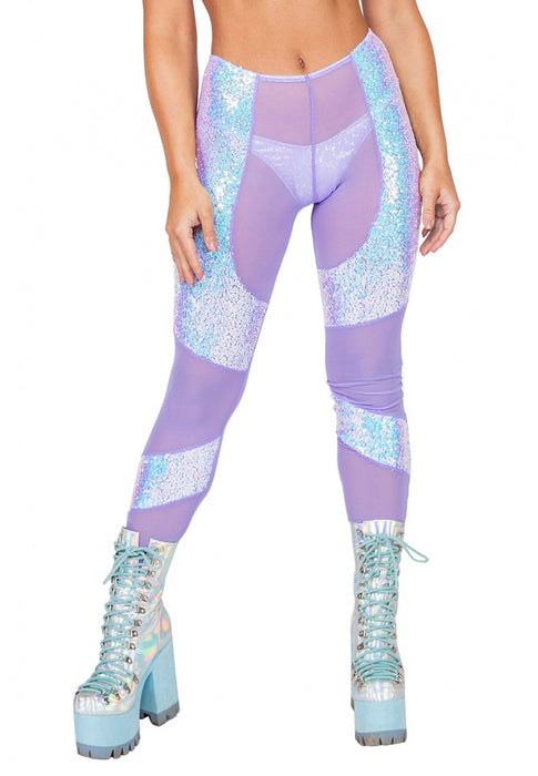 Lavender And Blue Mesh Sequin Chaps