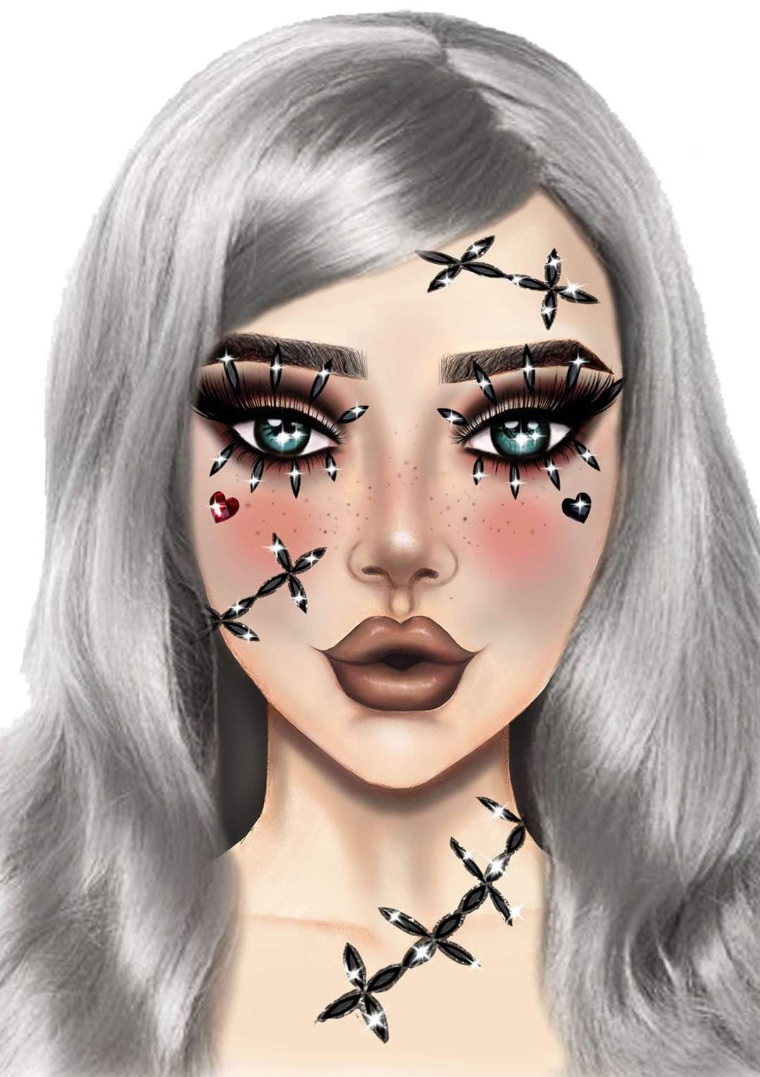 Scarecrow Stitch Rhinestone Stick-On Jewels