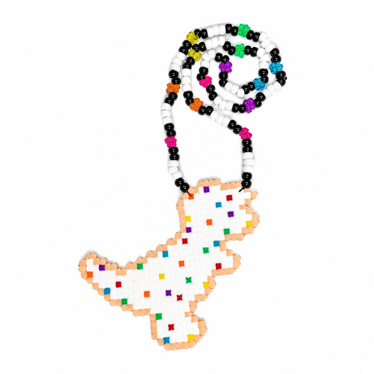 Lost Lands Dino Cookie Perler Necklace (Medium)
