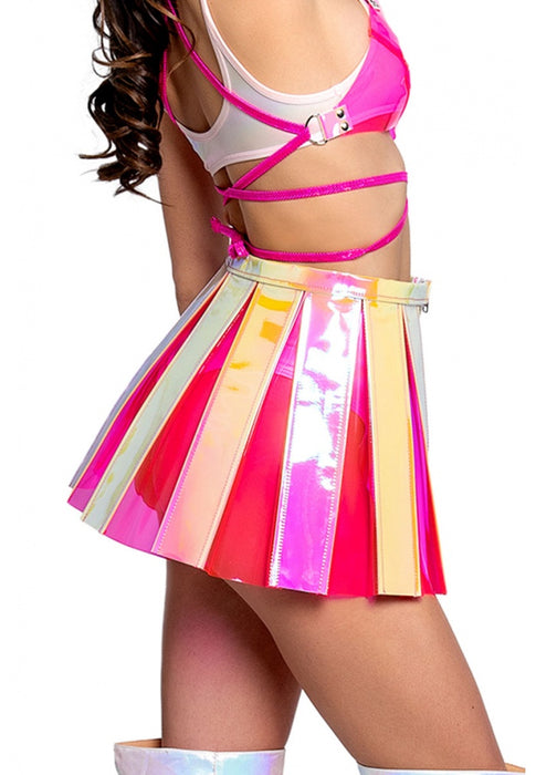 Pink Lemonade Holographic Vinyl Skirt
