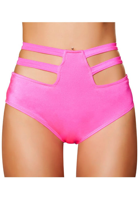 Pink High Waisted Strapped Shorts