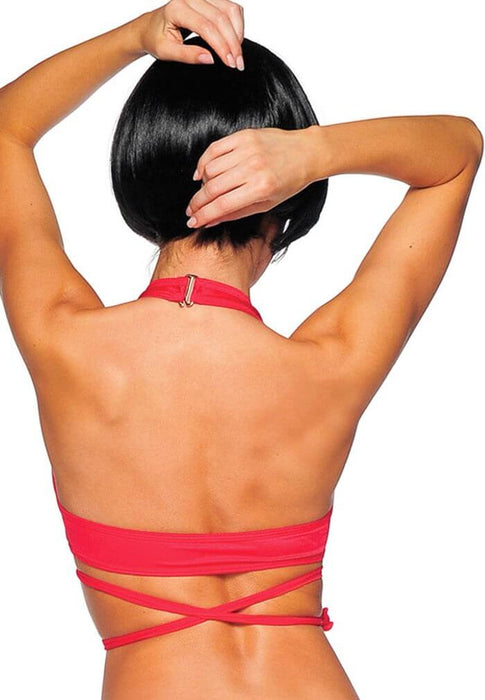 Red Savage Wrap Top