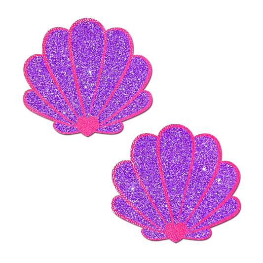 Pastease: Glitter Purple and Pink Seashell Pasties