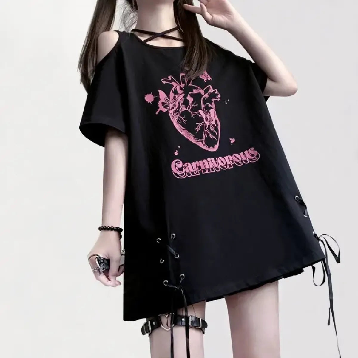 Off Shoulder Bow T-Shirt