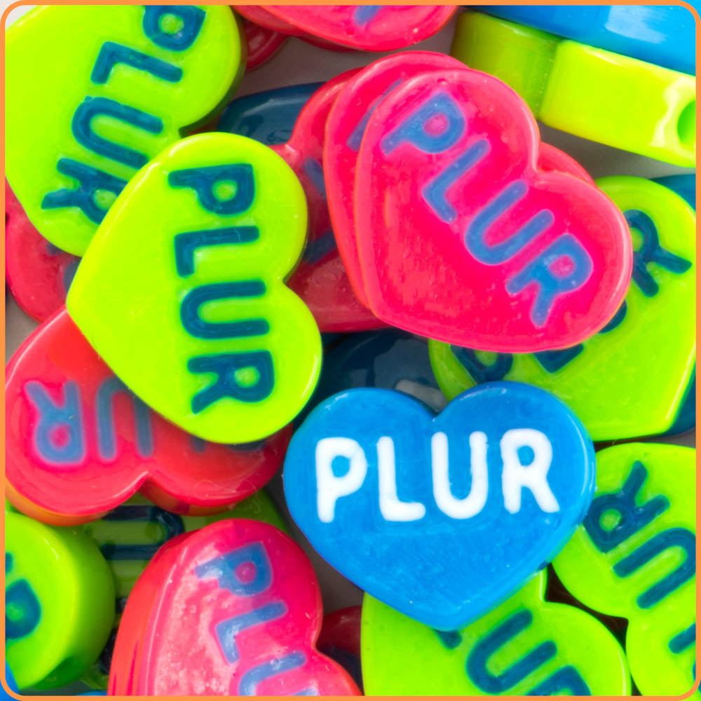 PLUR Hearts Kandi Bead