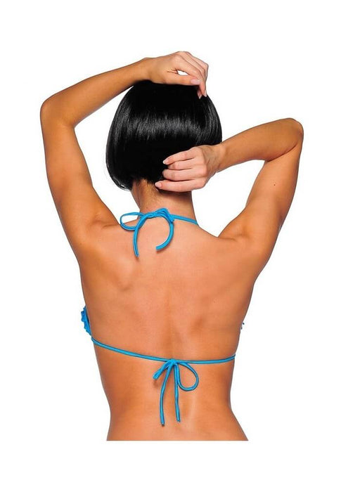 Turquoise Ruffled Bikini Top