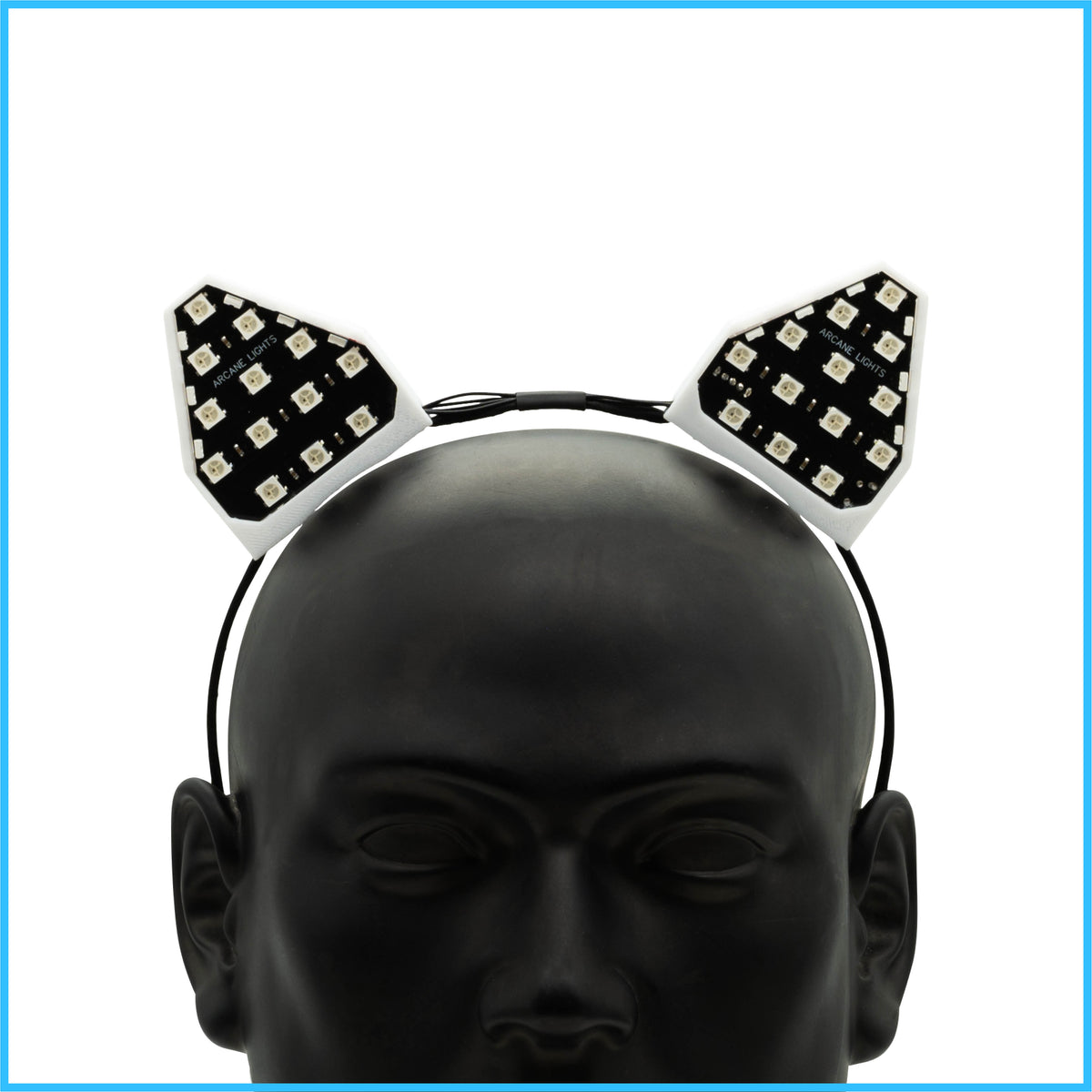 White Rim RGB LED Cat Ears